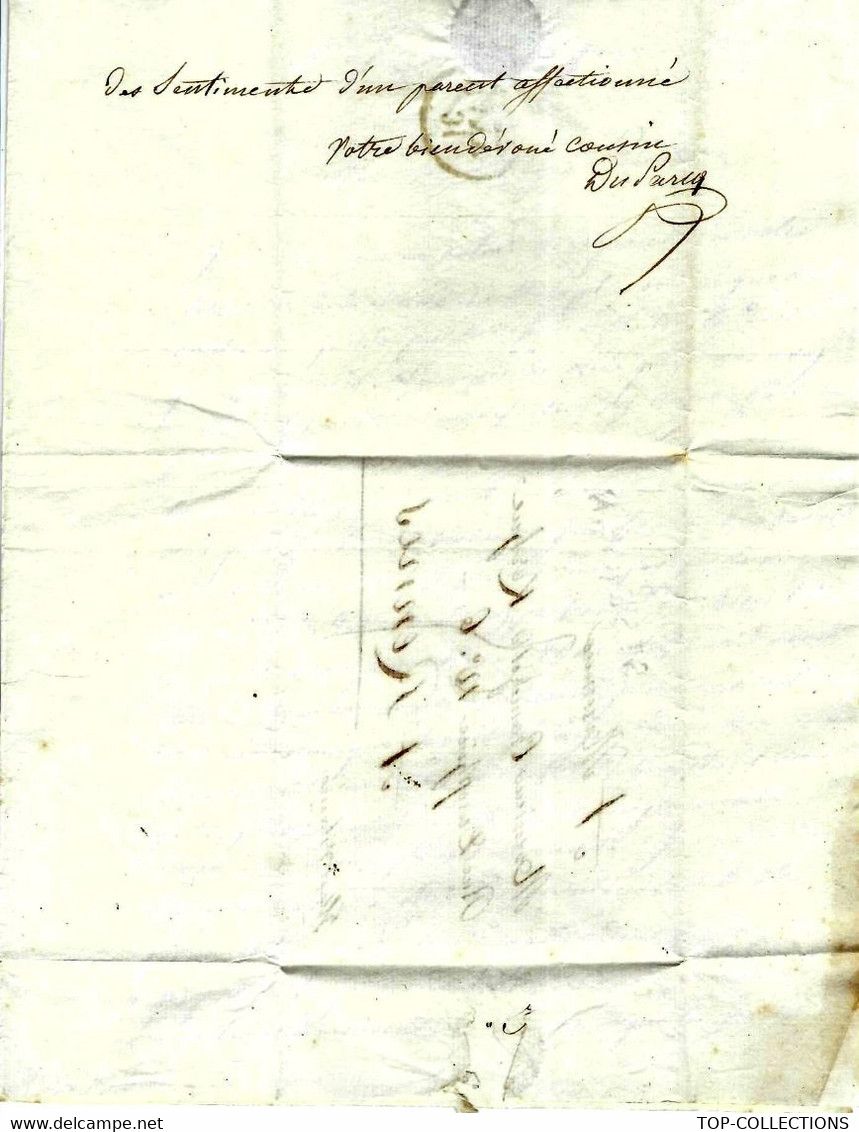 1827 BRETAGNE NOBLESSE LETTRE FAMILIALE FORET COUPES DE BOIS TAILLE St Servan "du Parcq" => Cramezel de Kerhué à Rennes