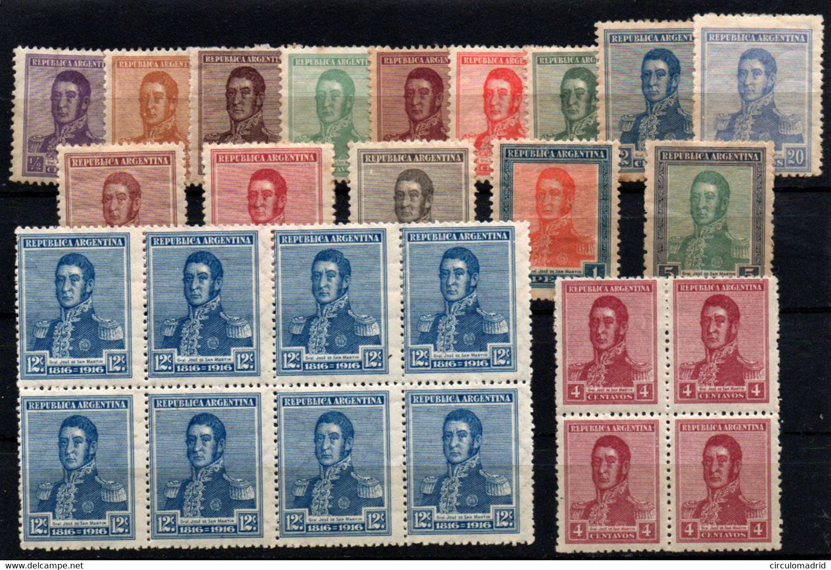 Argentina Nº 203, 212/25. Año 1916/17 - Unused Stamps