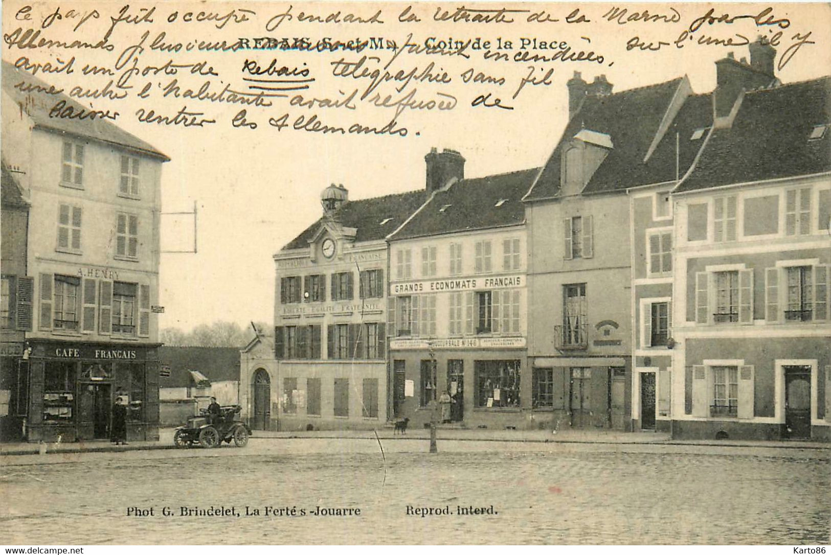 Rebais * Un Coin De La Place Du Village * Café Français HENRY * épicerie Grand économats Français - Rebais