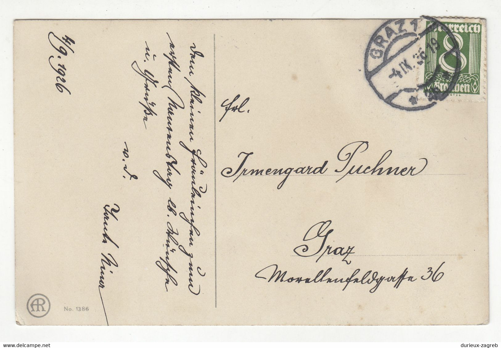 W. Fialkowska: Baby's Head Old Postcard Posted 1936 Austria B220310 - Fialkowska, Wally