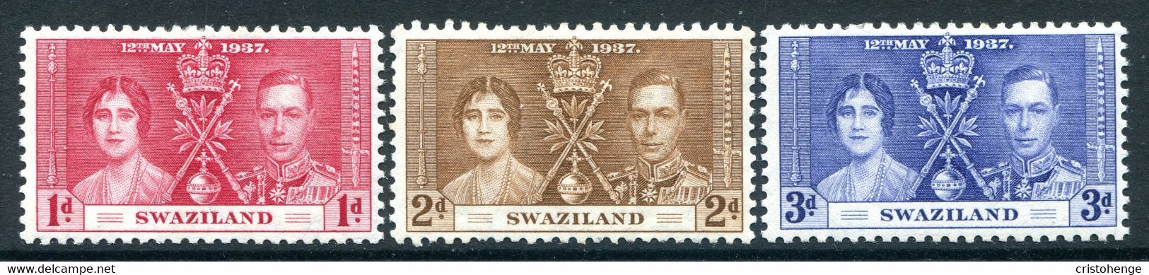 Swaziland 1937 King George VI Coronation Set HM (SG 25-27) - Swaziland (...-1967)