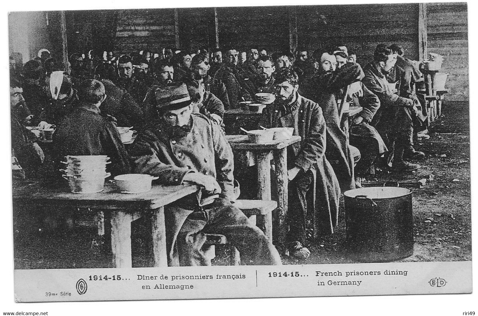 Cpa, Guerre 1914-15, Diner De Prisonniers Français En Allemagne, Poilus Dos Ecrit,1915 - War 1914-18