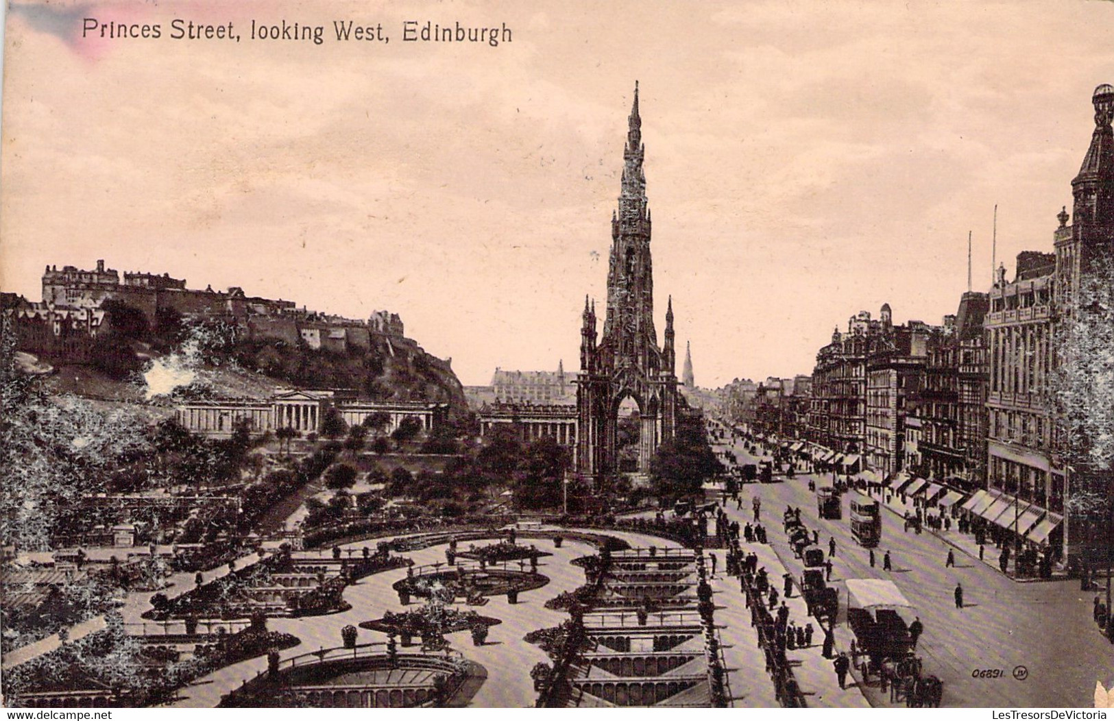 Princes Street - Looking West - Edinburgh - Durie Brown And Co - Pixie Series - Tramway Et Attelages Chevaux - Midlothian/ Edinburgh