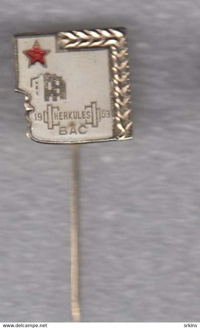 Pin Badge Weightlifting Club Hercules Herkules Bac Bač Serbia Yugoslavia  Pin Badge - Gewichtheffen