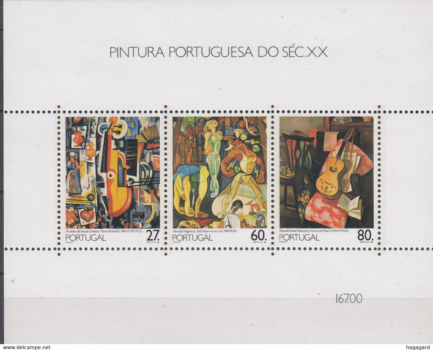 O Portugal 1988. Paintings. Bloc. Michel 59. MNH(**) - Blocks & Sheetlets