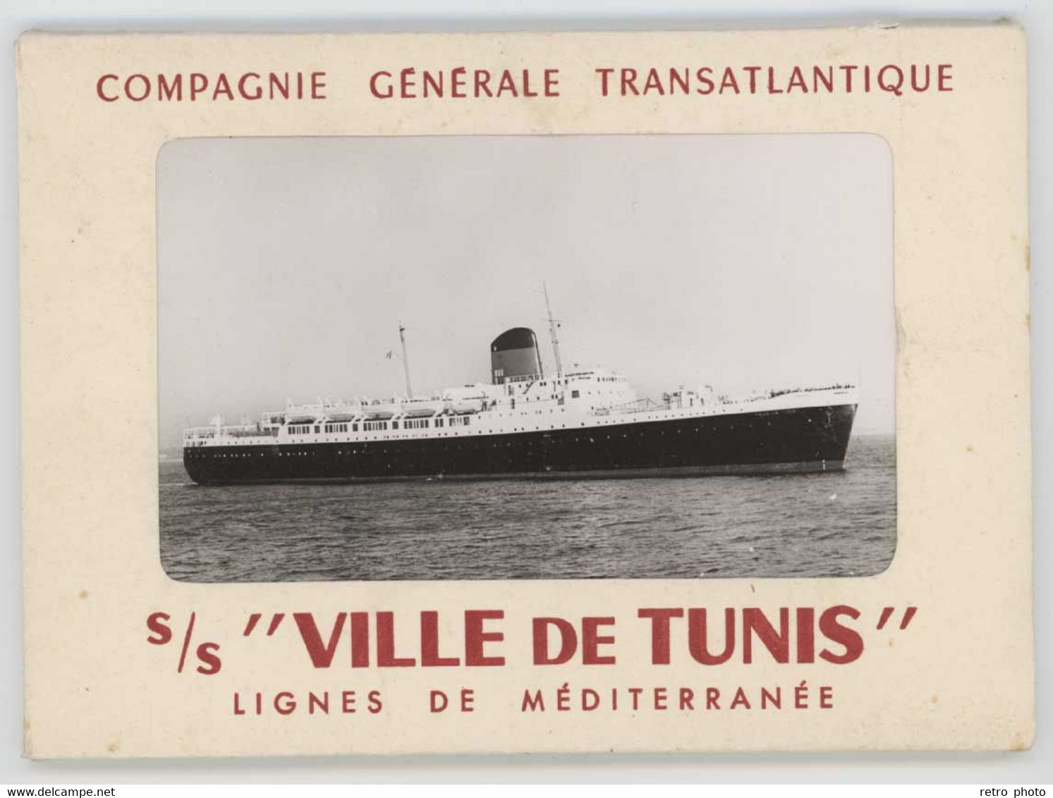 Pochette 12 Cpsm Compagnie Générale Transatlantique S/S Ville De Tunis, Lignes De Méditerranée, Paquebot, Bateau - Piroscafi