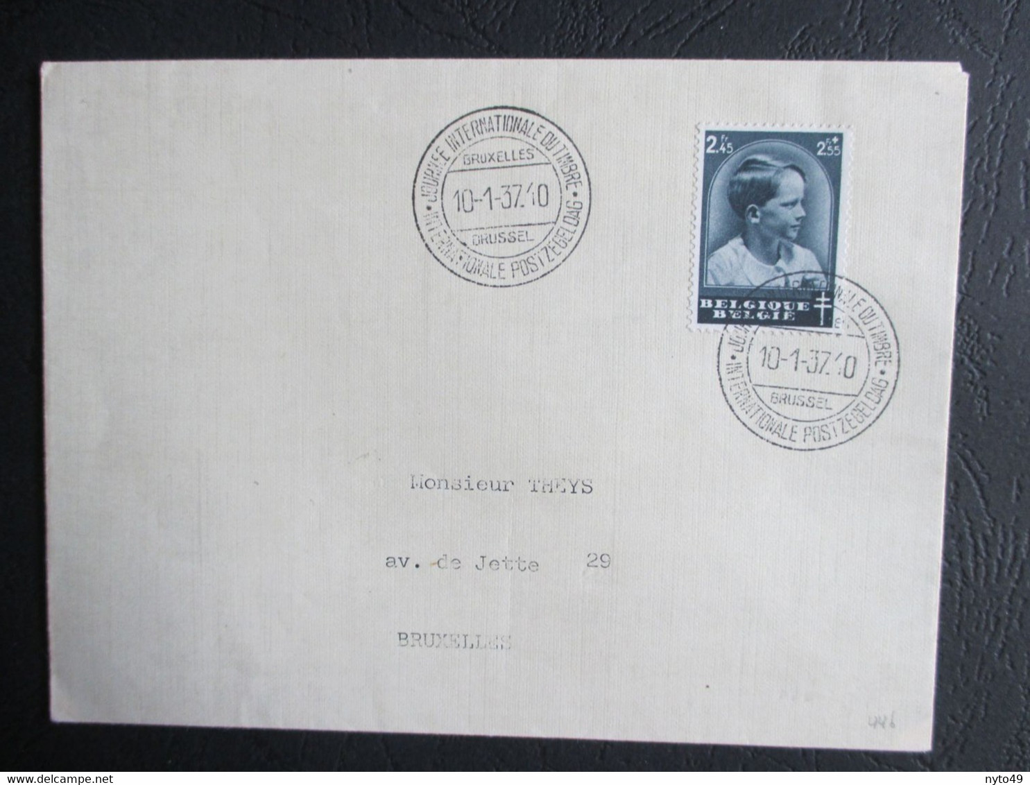 446 - Prins Boudewijn - Dag Van De Postzegel - Op Brief Met Gelegenheidsstempel - Kwot € 15 - Usados