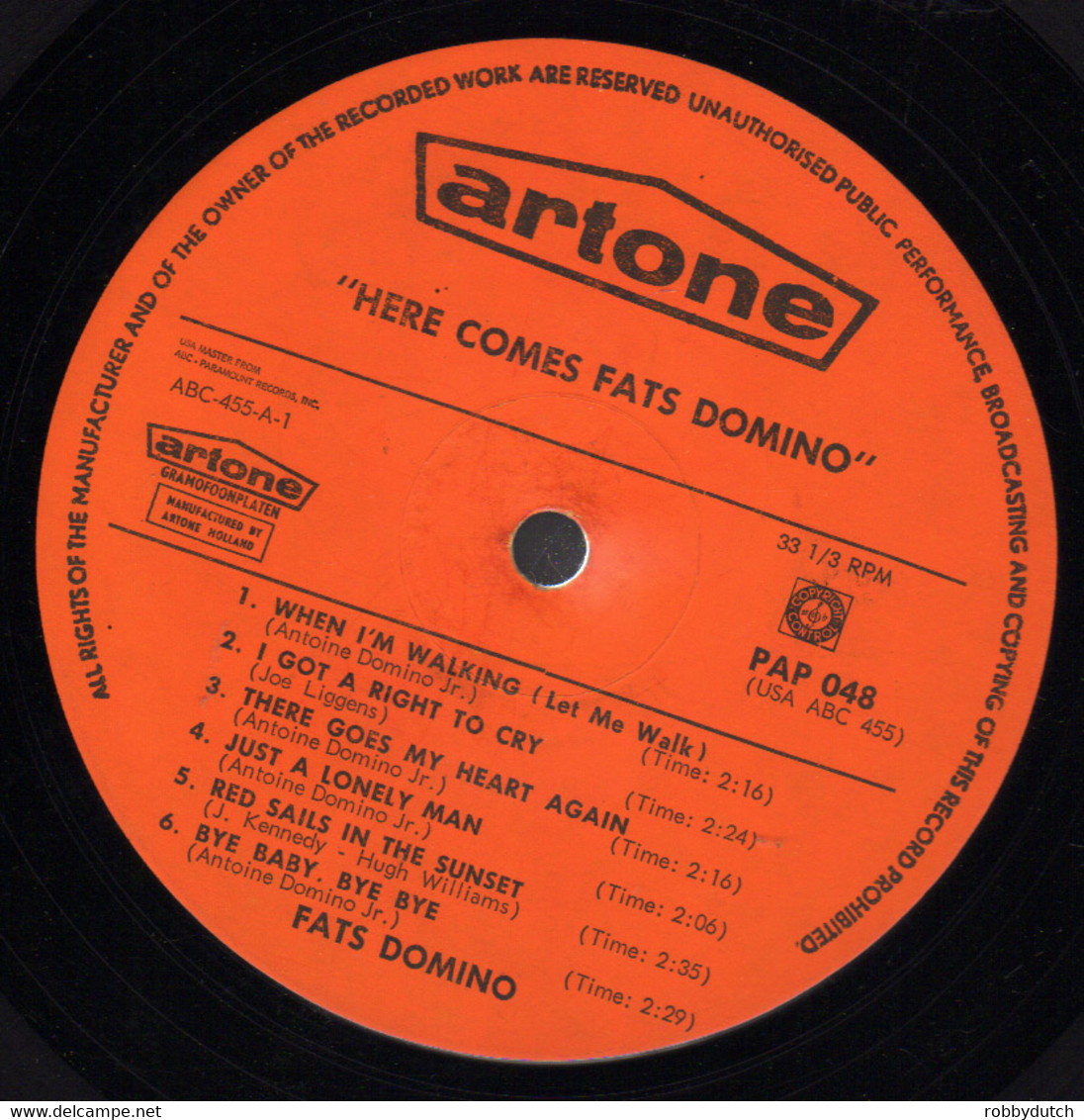 * LP *  HERE COMES FATS DOMINO (Holland 1963) - Soul - R&B