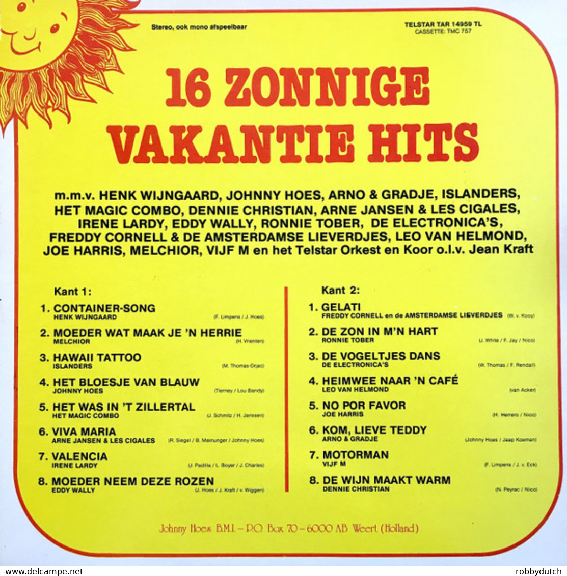 * LP *  16 ZONNIGE VAKANTIEHITS - DIV. ARTIESTEN (Holland 1980) - Compilaties