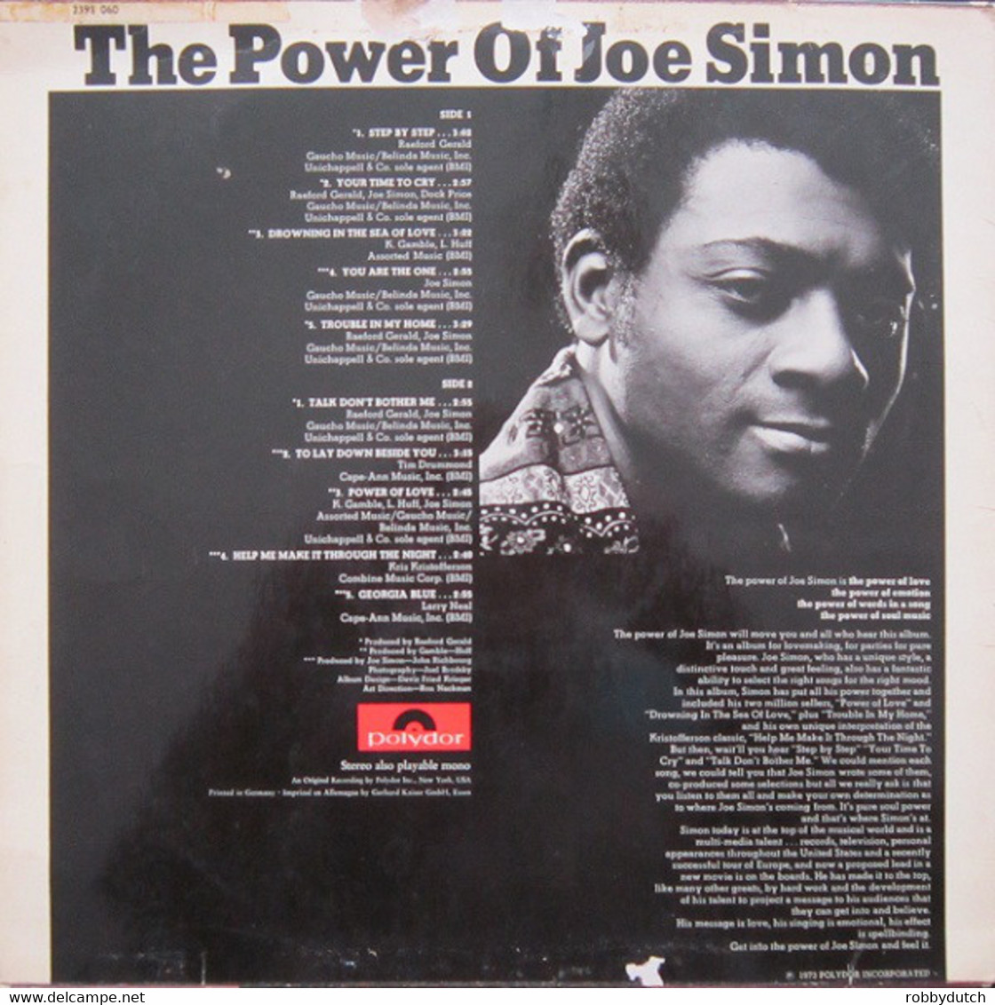 * LP *  THE POWER OF JOE SIMON (Germany 1973 EX-) - Soul - R&B