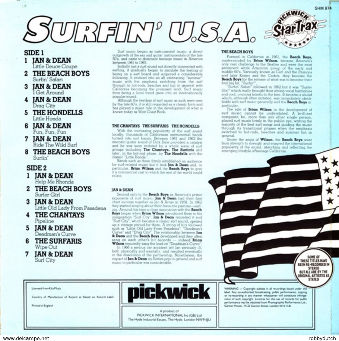 * LP * SURFIN'  USA - BEACH BOYS / JAN & DEAN ? SURFARIS / CHANTAYS / HONDELLS (England EX!!!) - Compilations