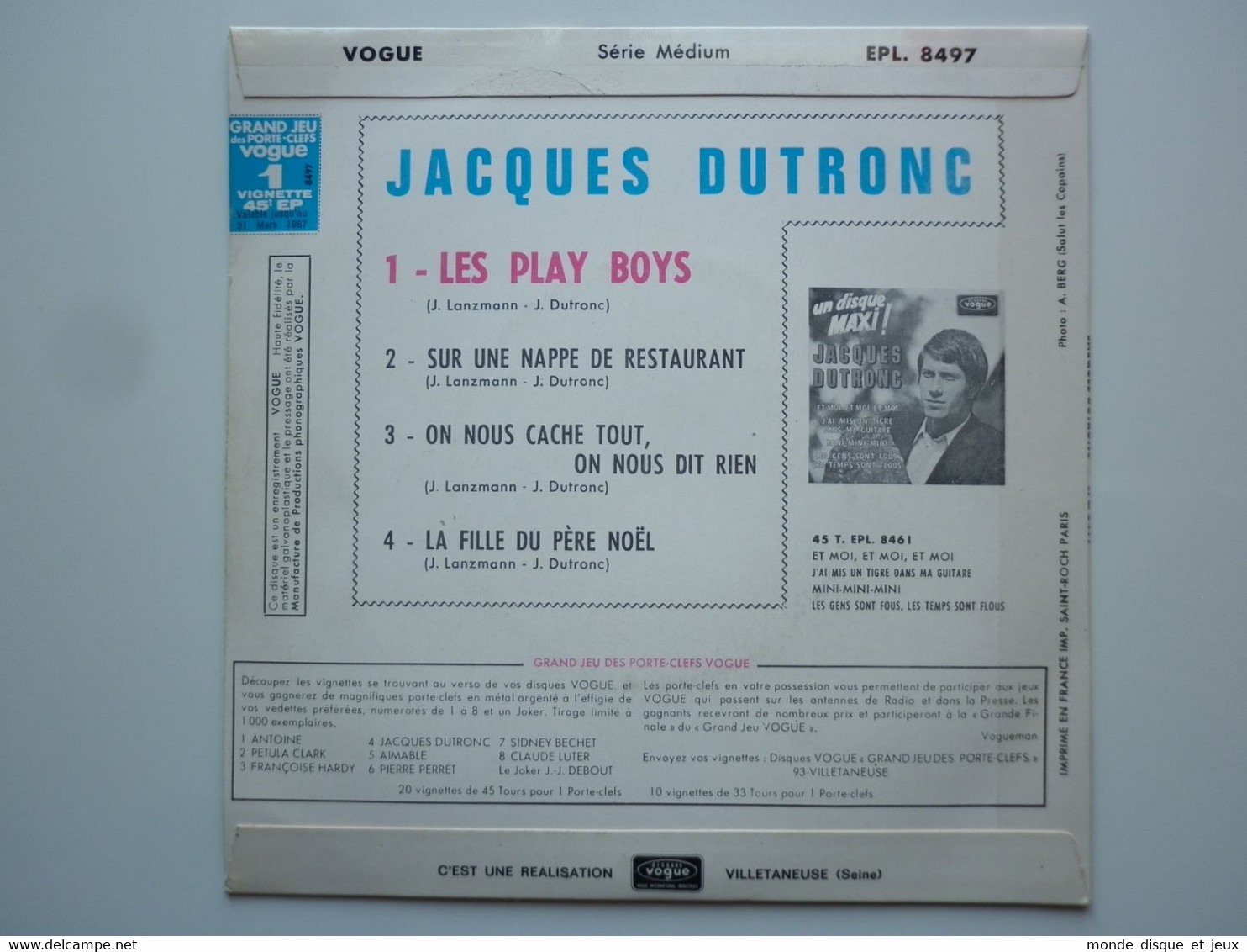 Jacques Dutronc 45Tours EP Vinyle Les Play Boys / La Fille Du Père Noel Mint - 45 T - Maxi-Single