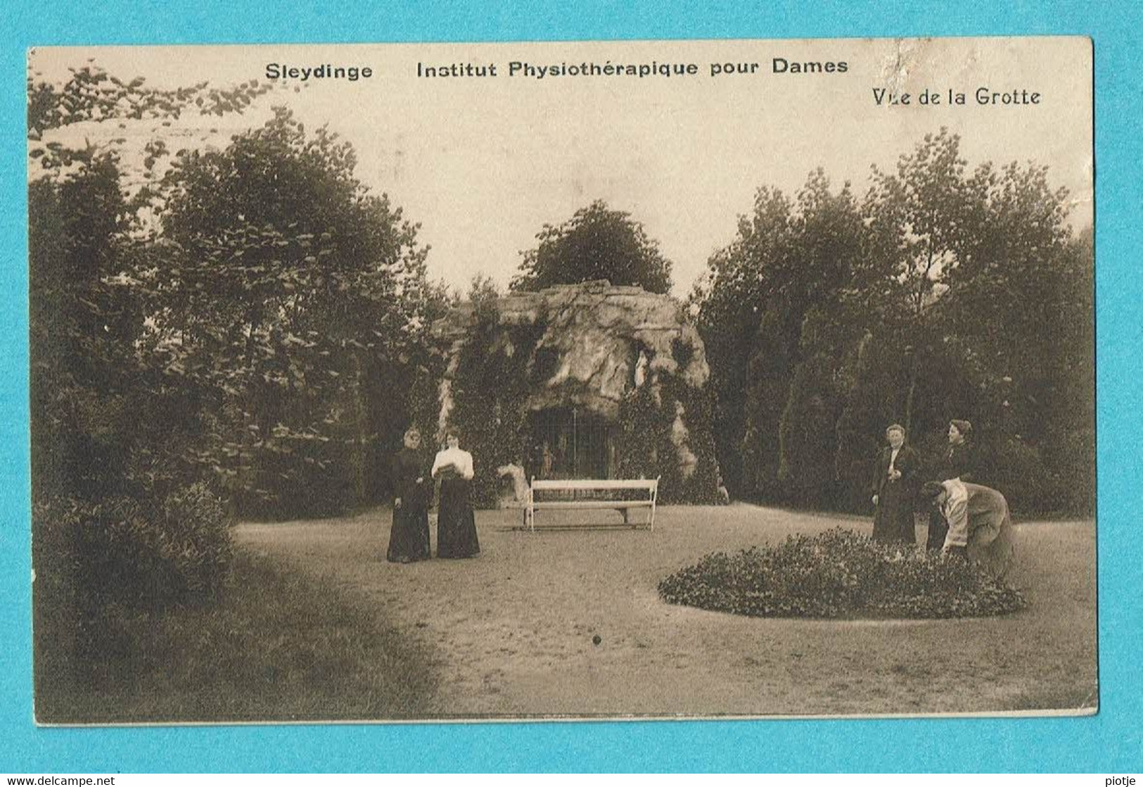 * Sleidinge - Sleydinge (Evergem - Oost Vlaanderen) * Institut Physiothérapique Pour Dames, Vue De La Grotte, Jardin - Evergem