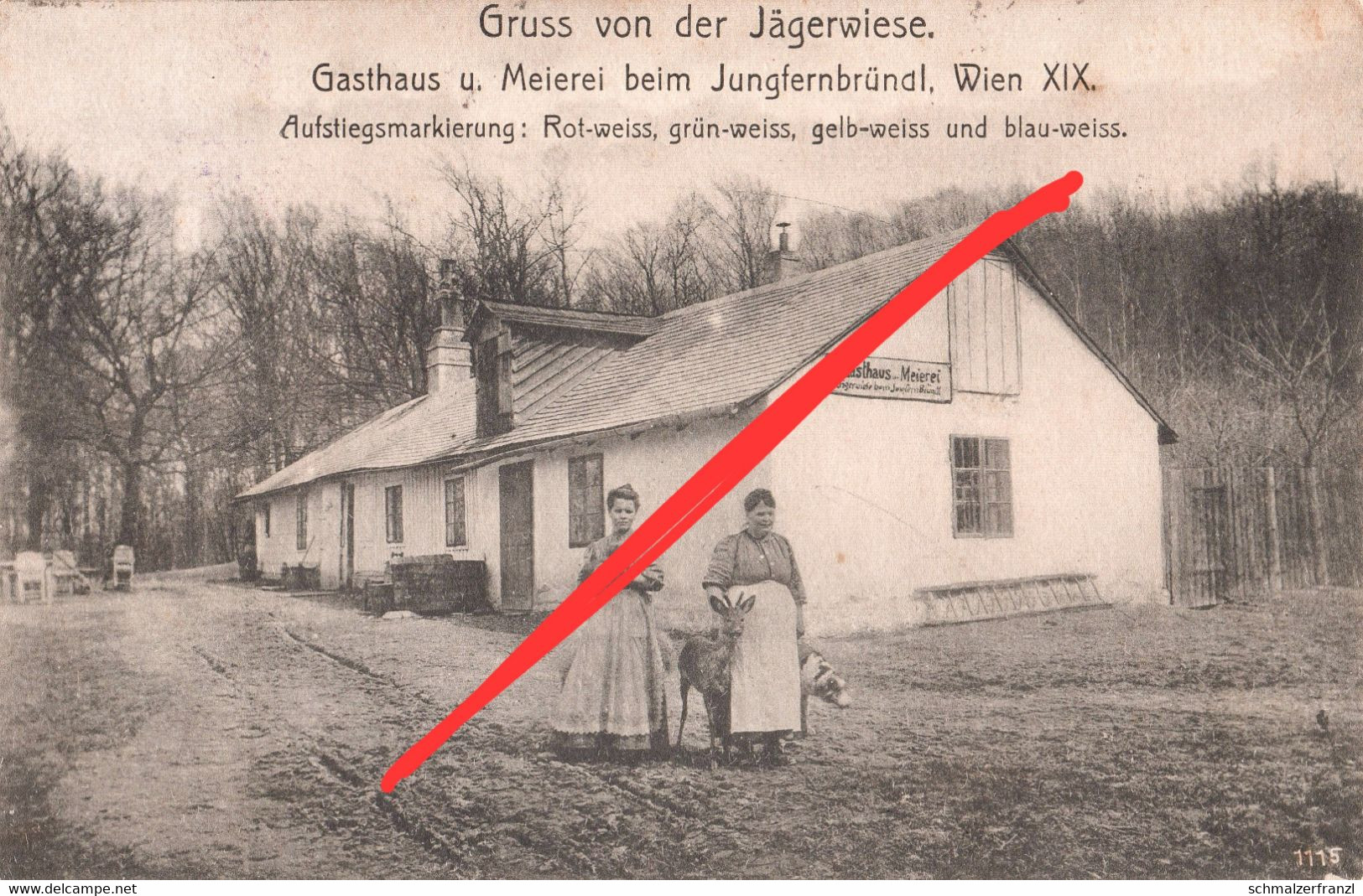 AK Wien XIX Jägerwiese Gasthaus Meierei Jungfernbründl Agnesbründl A Weidling Josefsdorf Salmannsdorf Sievering Grinzing - Grinzing