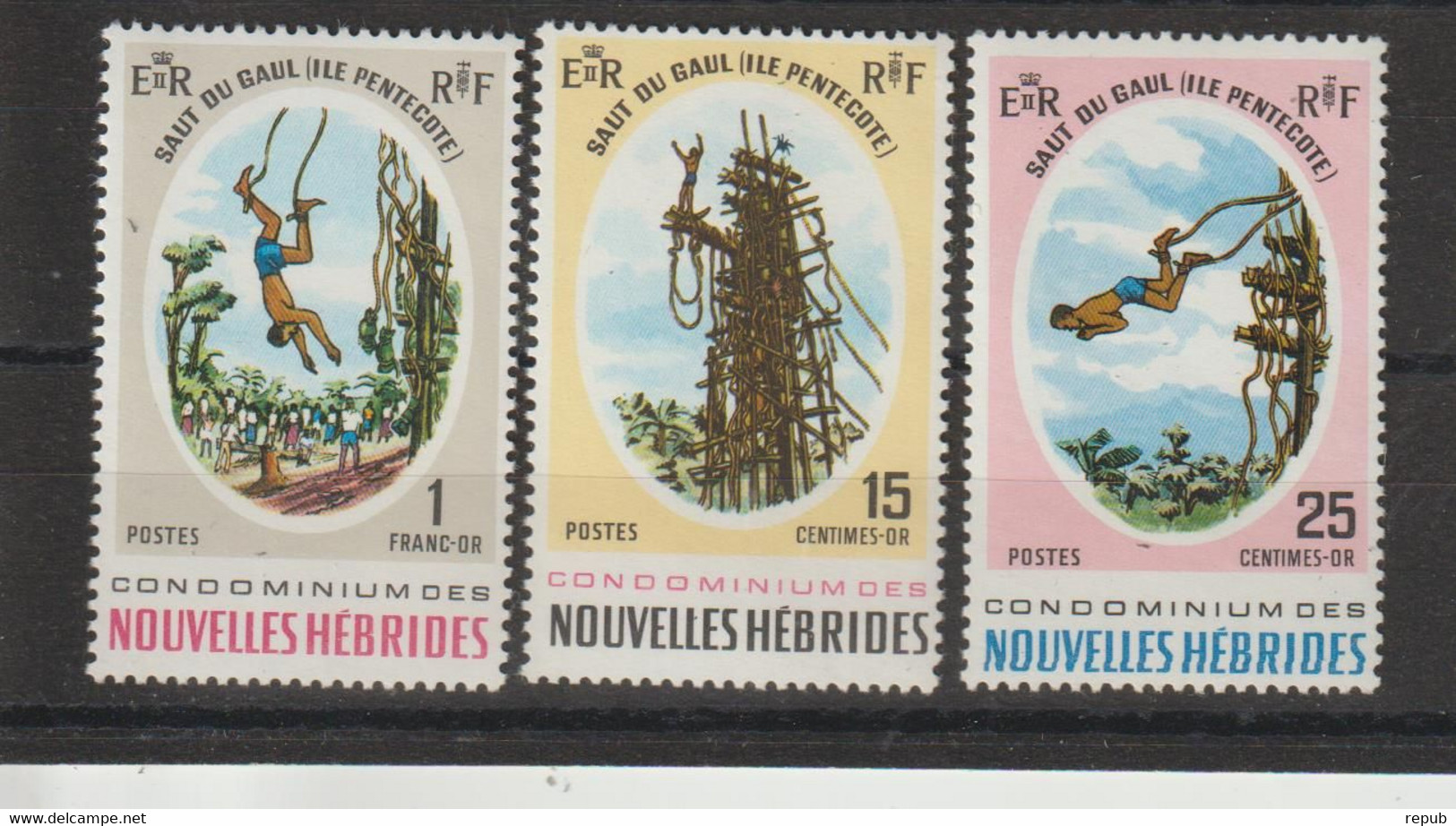 Nouvelles-Hébrides Légende Française 1969 Saut Du Gaul 286-288, 3 Val ** MNH - Nuovi