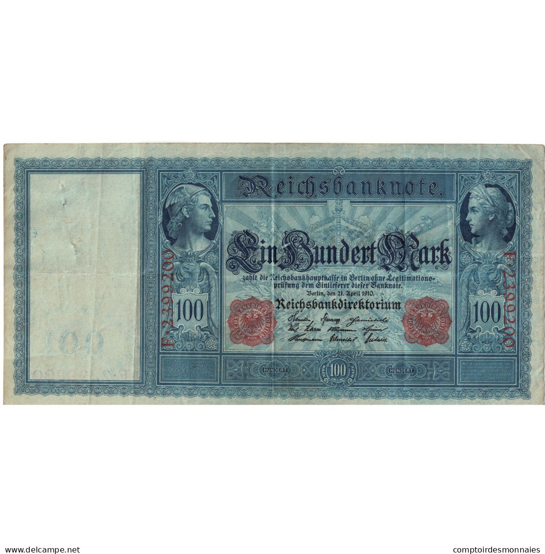 Billet, Allemagne, 100 Mark, 1910, 1910-04-21, KM:42, TB+ - 100 Mark