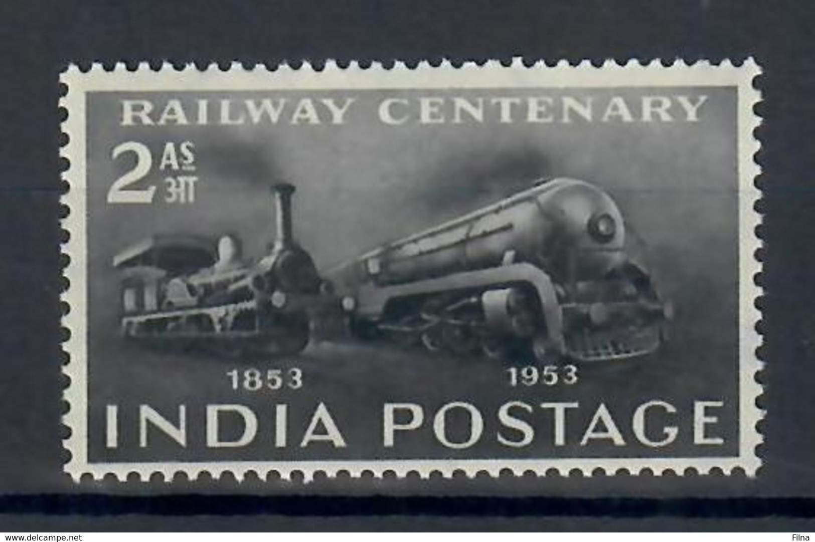 INDIA 1953 - 100° FERROVIE - TRENI  - SERIE COMPLETA - MNH/** - Ungebraucht