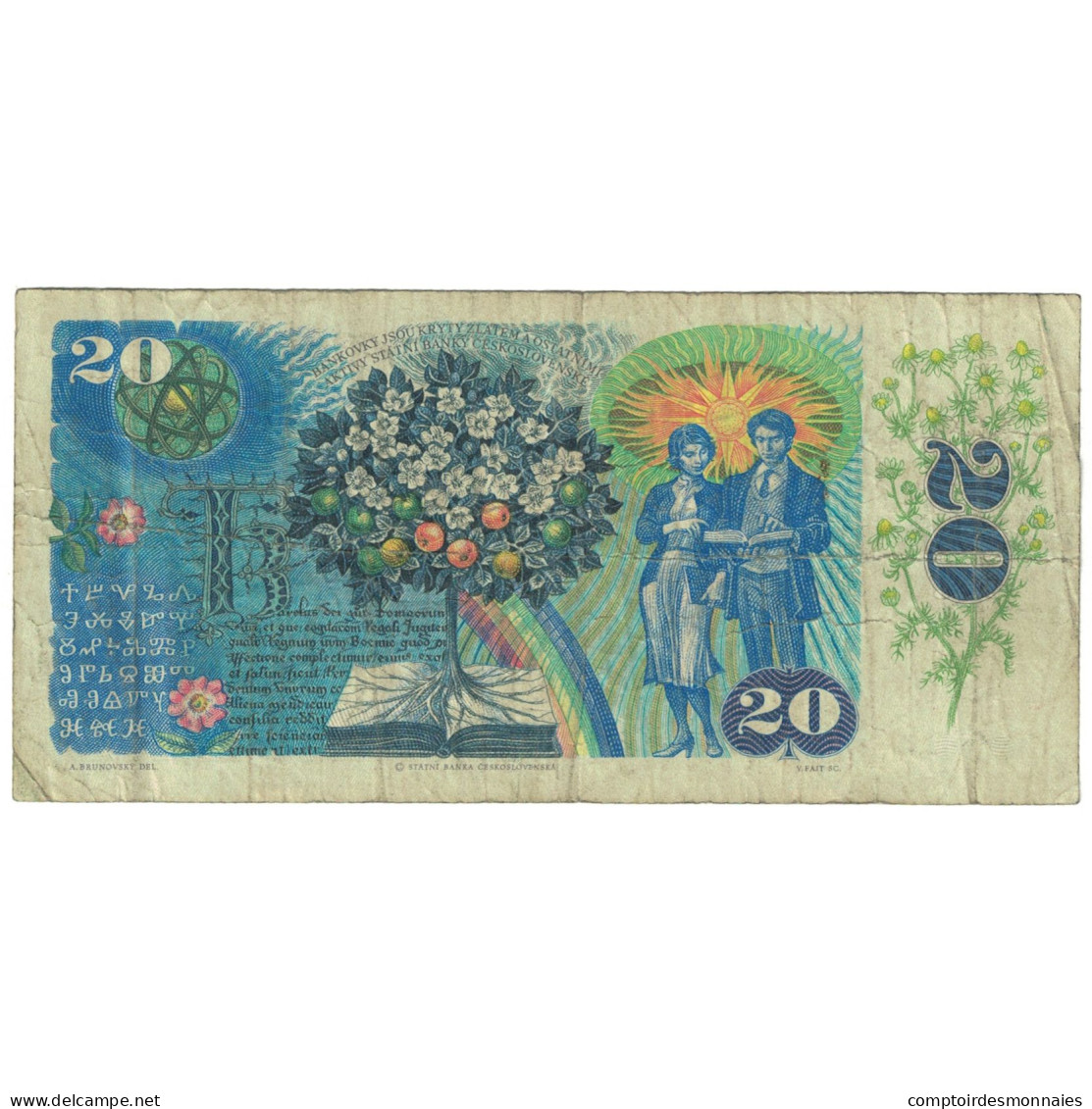 Billet, Tchécoslovaquie, 20 Korun, D.1982, KM:95, B - Tchécoslovaquie