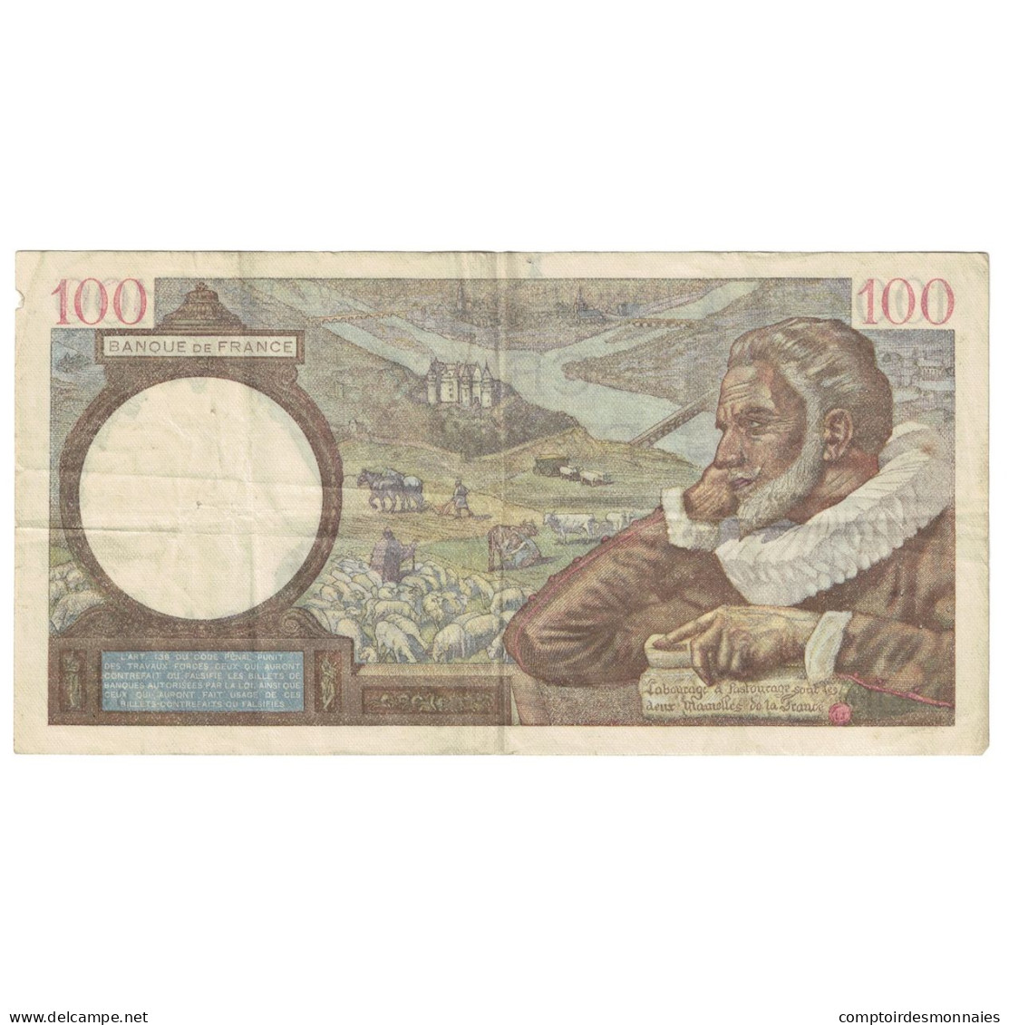 France, 100 Francs, Sully, 1942, F.28199, TB+, Fayette:26.65, KM:94 - 100 F 1939-1942 ''Sully''