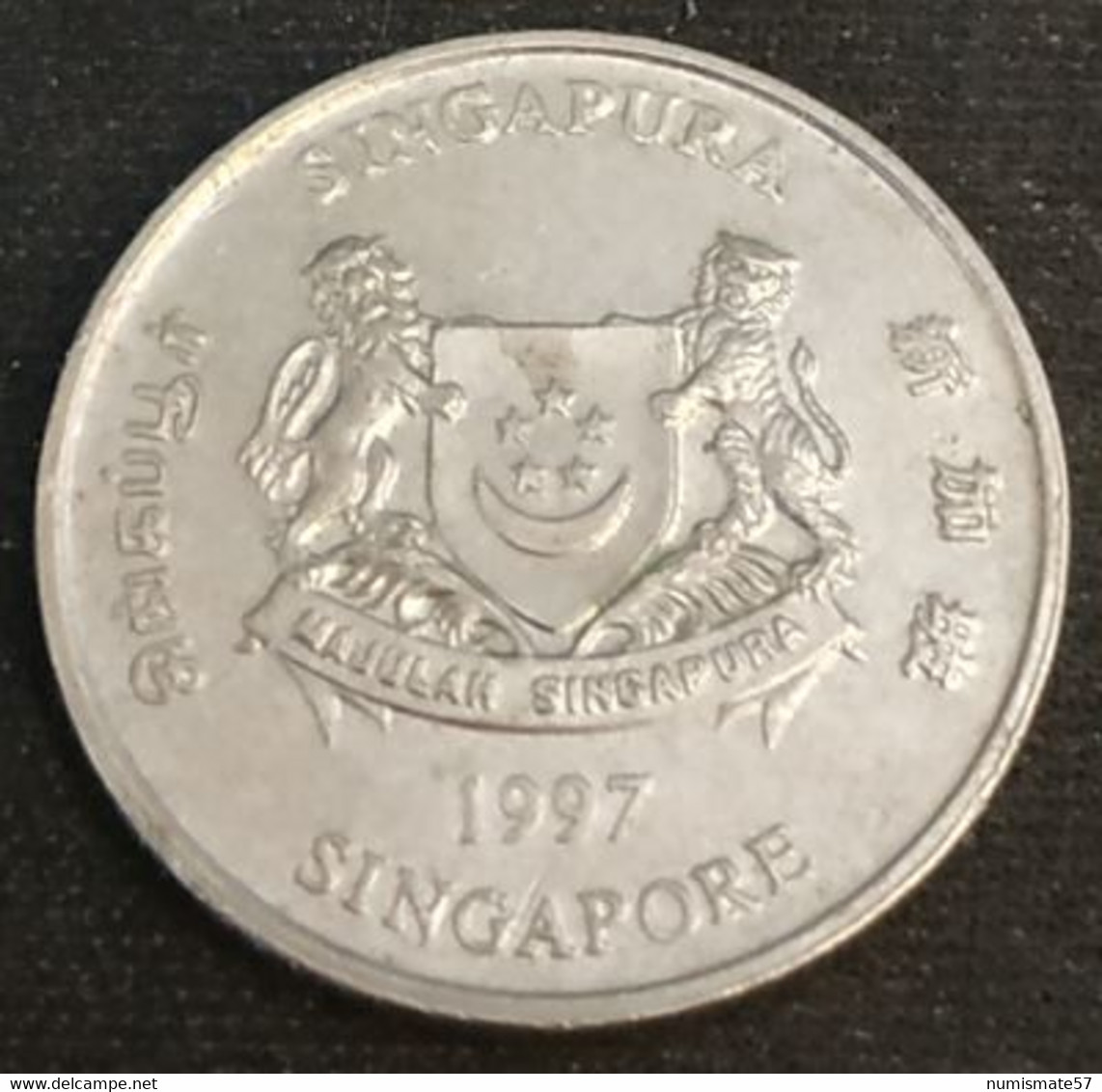 SINGAPOUR - SINGAPORE - 20 CENTS 1997 - KM 101 - ( Blason Bas ) - Singapour