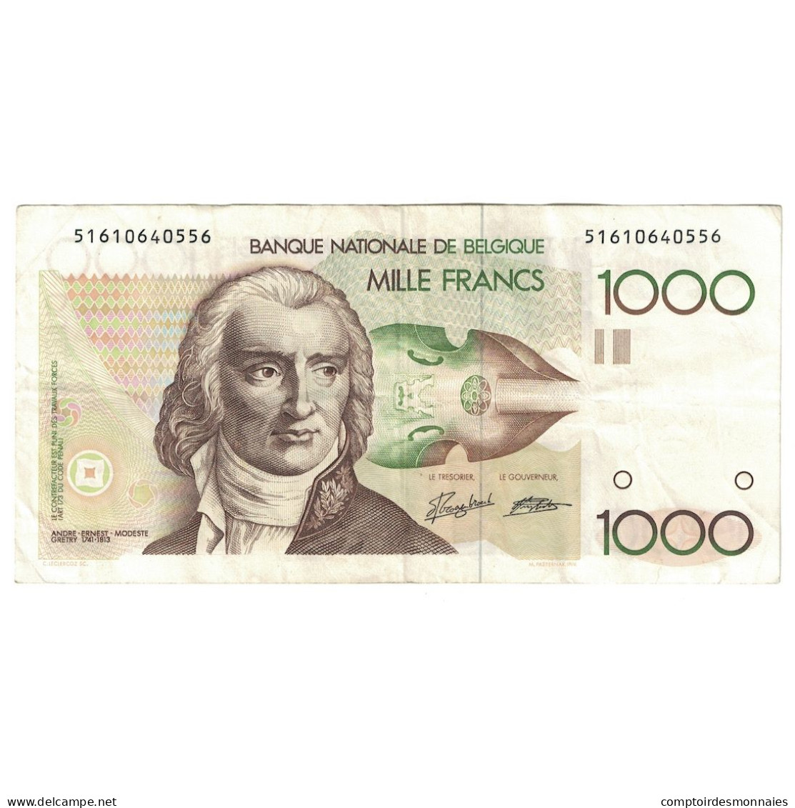 Billet, Belgique, 1000 Francs, Undated (1980-96), KM:144a, TTB - 1000 Francos