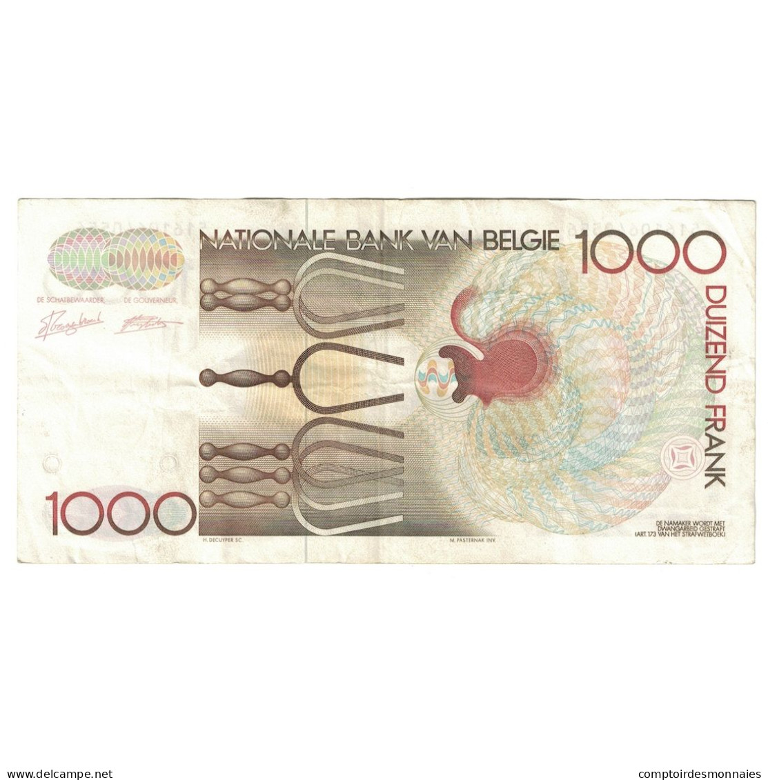 Billet, Belgique, 1000 Francs, Undated (1980-96), KM:144a, TTB - 1000 Frank
