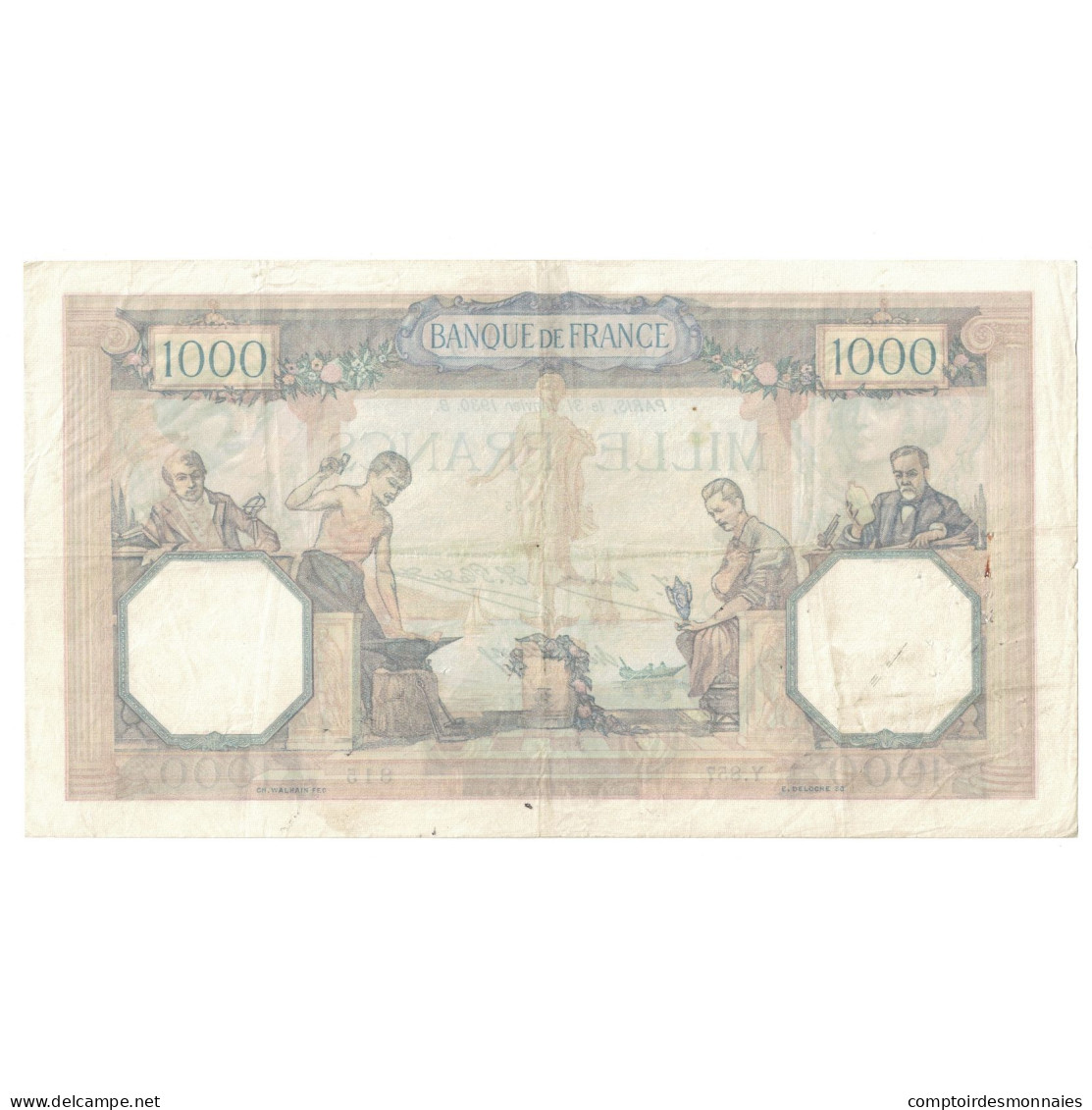 France, 1000 Francs, Cérès Et Mercure, 1930, Y.857, TB+, Fayette:37.4, KM:79a - 1 000 F 1927-1940 ''Cérès Et Mercure''