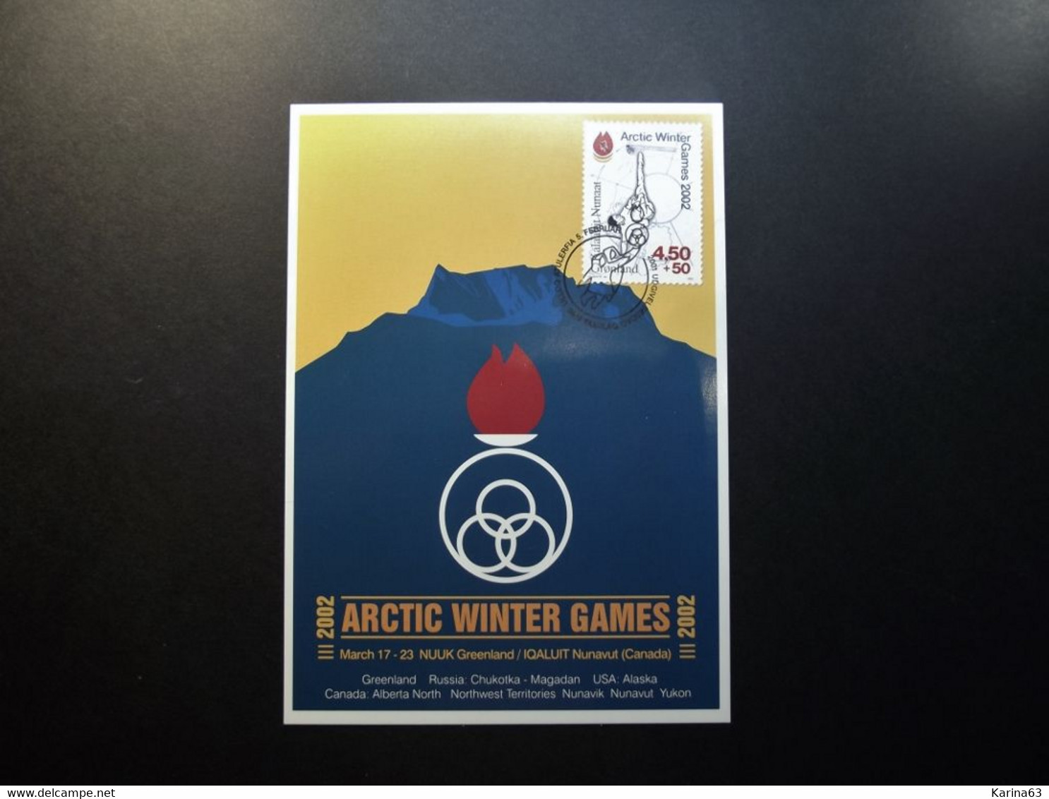 Greenland - Grönland  - 2001 - Arctic Winter Games - Minr.365 Maxi Card - Cartes-Maximum (CM)