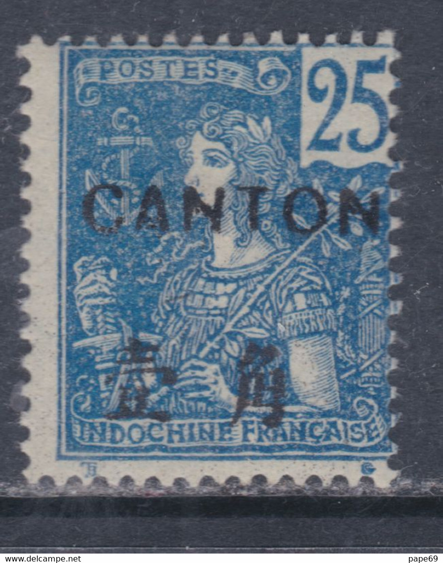 Canton N° 40 X Surcharge Noire : 25 C. Bleu  Trace De Charnière Sinon TB - Nuovi