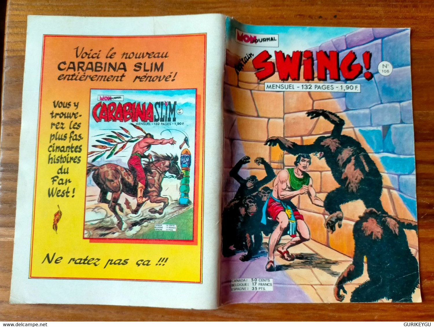 BD Cap'tain Captain Capitaine SWING N° 106  Mon Journal EO 04/1975  TBE 1er Série - Mon Journal