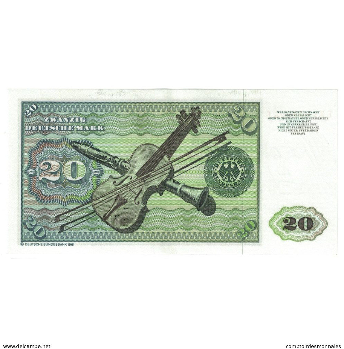 Billet, République Fédérale Allemande, 20 Deutsche Mark, 1980, 1980-01-02 - 20 DM