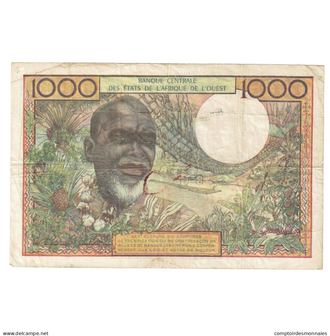 Billet, West African States, 1000 Francs, Undated (1959-65), KM:603Hn, TB - Stati Dell'Africa Occidentale