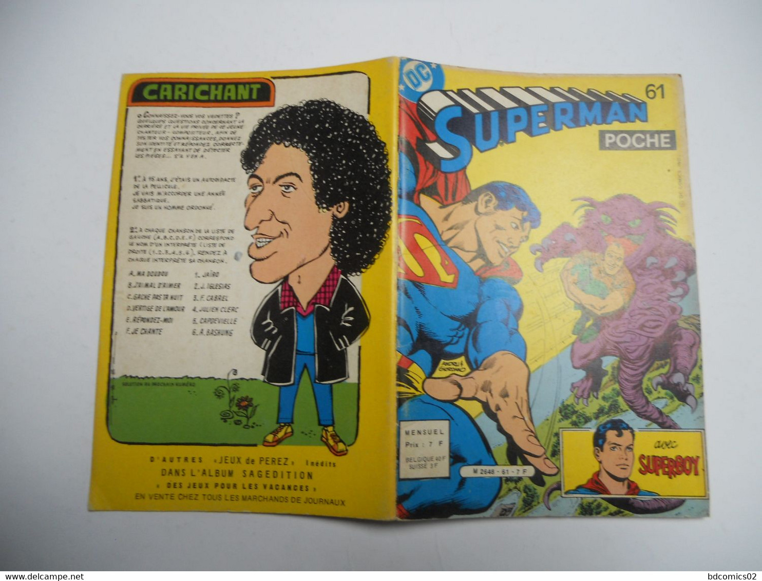 SUPERMAN POCHE N°61 SAGÉDITION 1982 EN BON ÉTAT - Superman