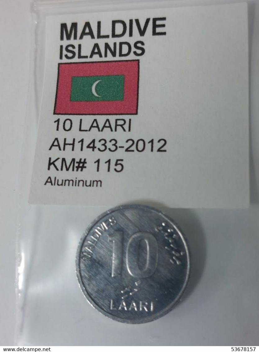 Maldives - 10 Laari, 2012, Unc, KM# 115 - Maldiven