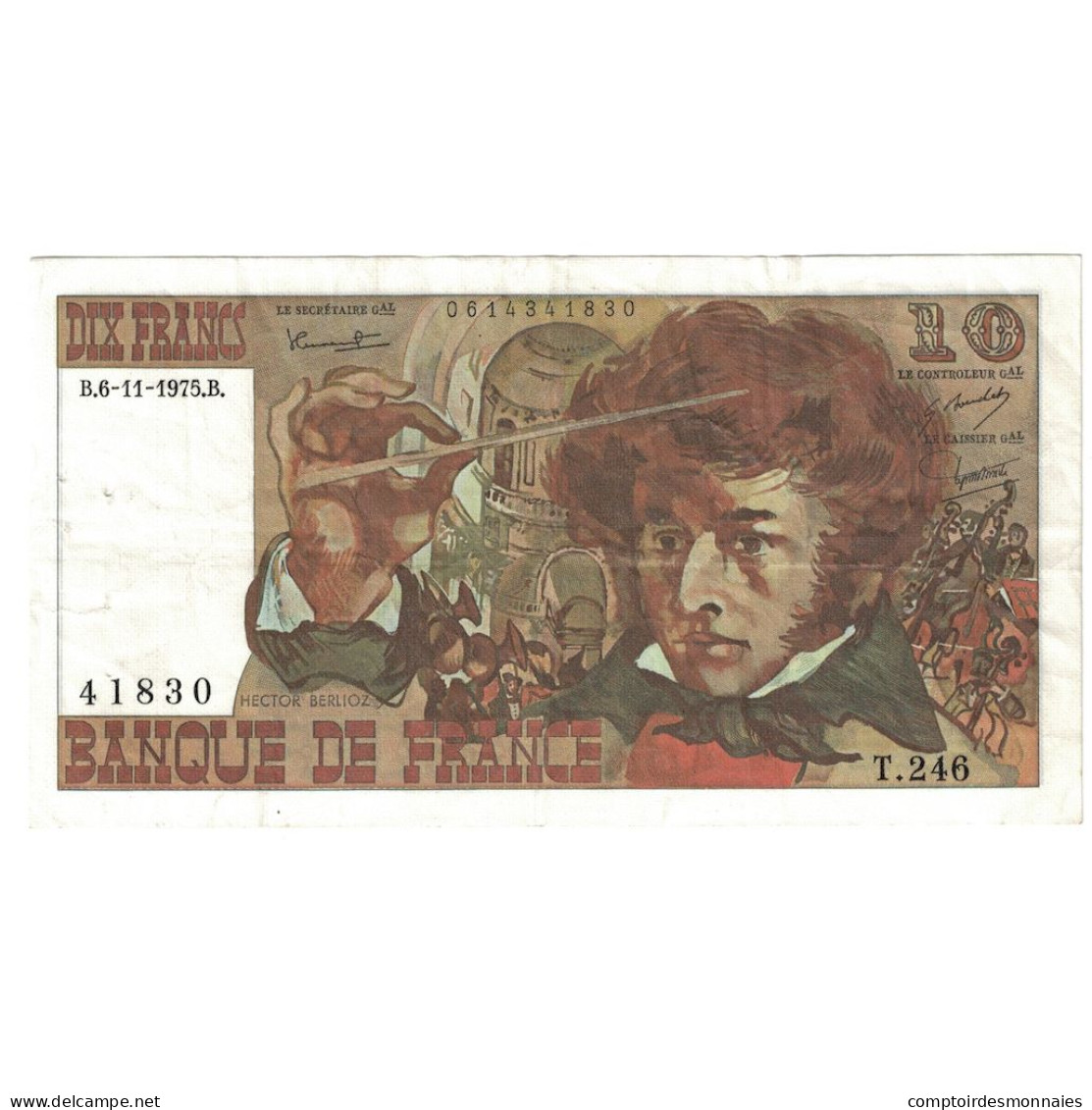 France, 10 Francs, Berlioz, 1975, T.246, TTB+, Fayette:63.14, KM:150b - 10 F 1972-1978 ''Berlioz''