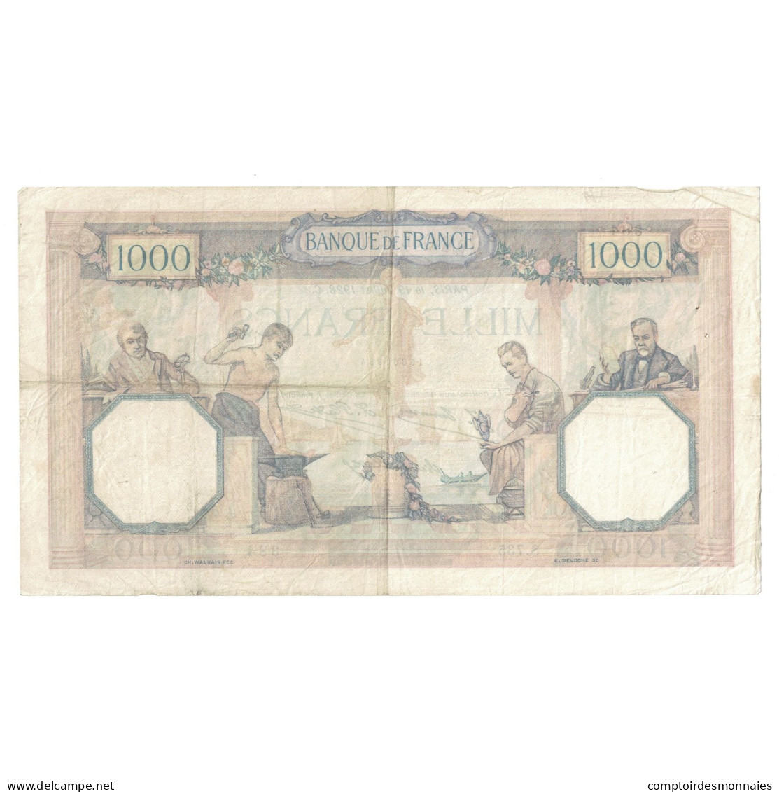 France, 1000 Francs, Cérès Et Mercure, 1928, S.735, TB+, Fayette:37.2, KM:79a - 1 000 F 1927-1940 ''Cérès Et Mercure''