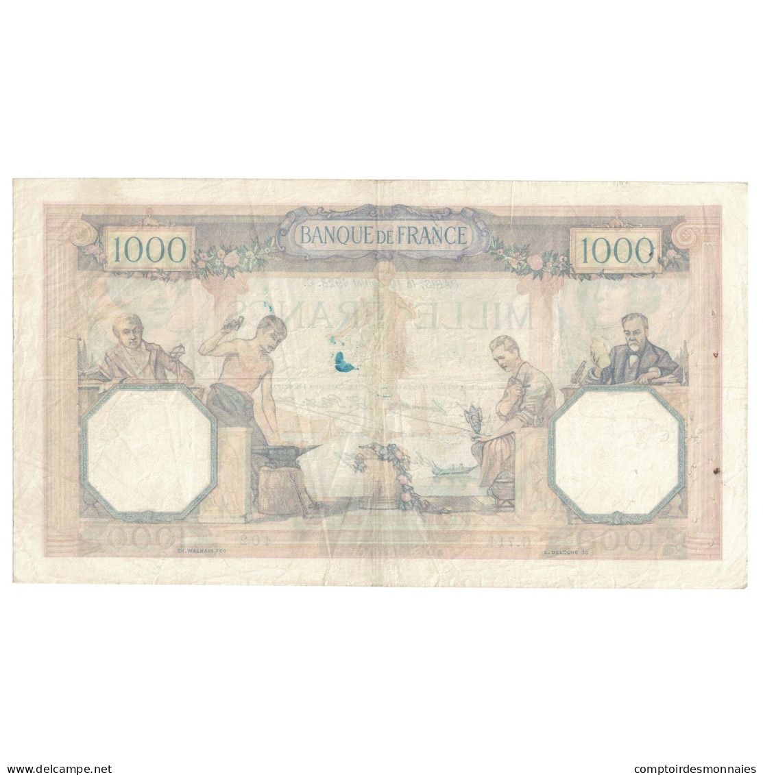 France, 1000 Francs, Cérès Et Mercure, 1928, G.714, TB+, Fayette:37.2, KM:79a - 1 000 F 1927-1940 ''Cérès Et Mercure''