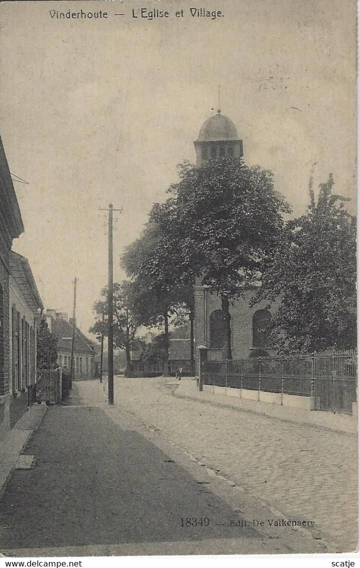 Vinderhoute   -   Lovendegem    -   L'Eglise Et Village.   -   1912   Naar   Overmeire - Lovendegem