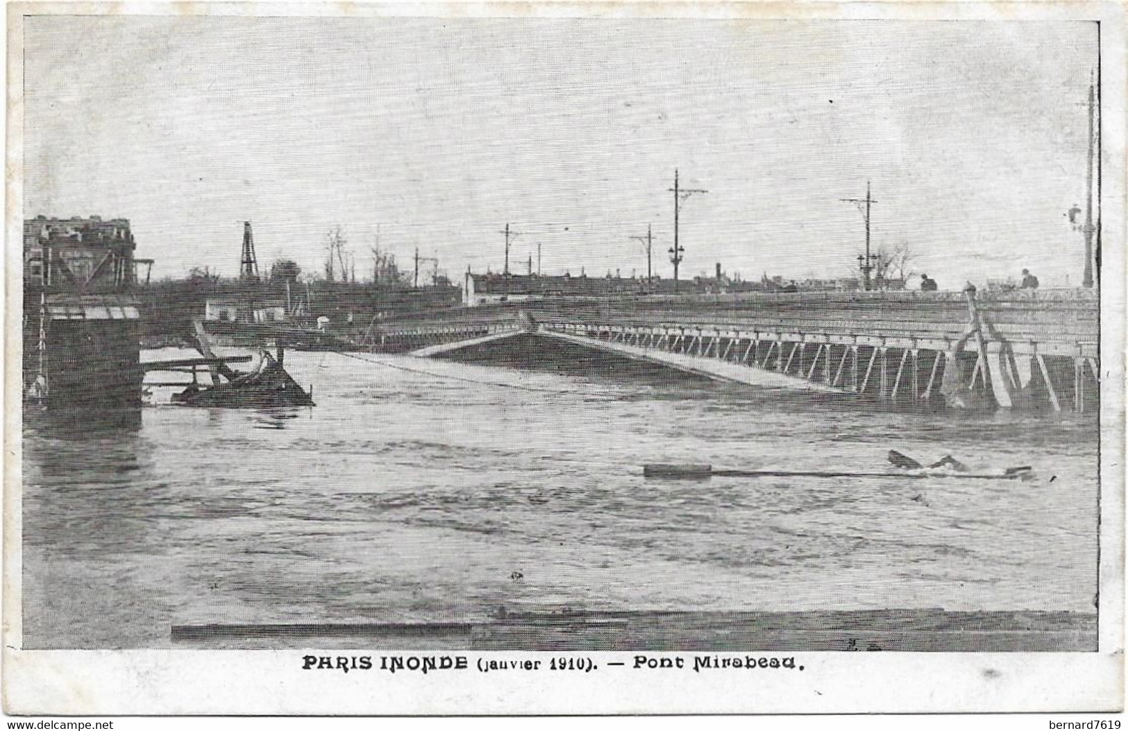 75 Paris 75016  -  Inondations 1910  -  Pont Mirabeau - Arrondissement: 16