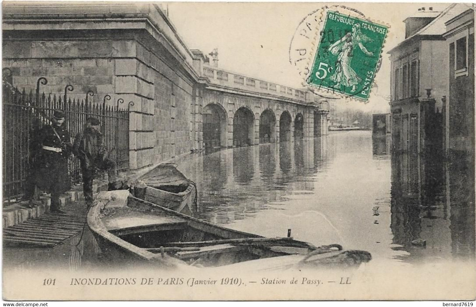 75 Paris 75016  -  Inondations 1910  -  Station De Passy - Arrondissement: 16