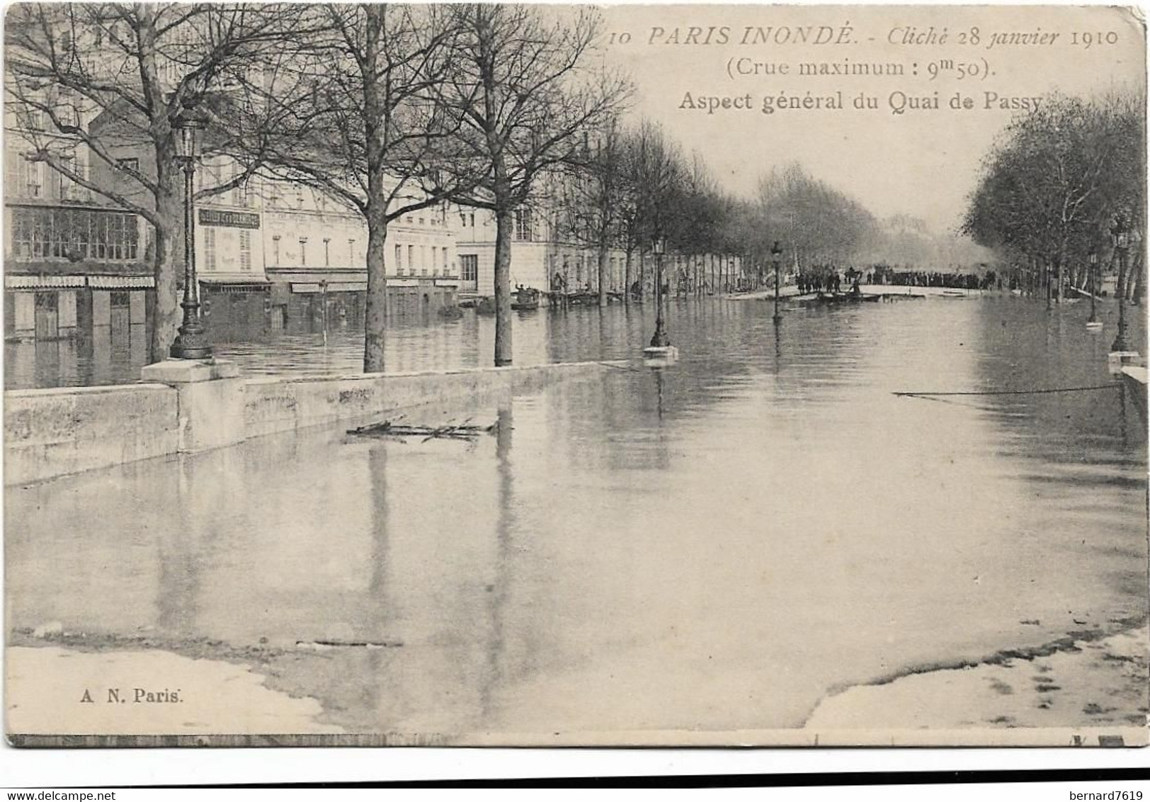 75 Paris 75016  -  Inondations 1910  -  Aspect   Du Quai De Passy - Arrondissement: 16