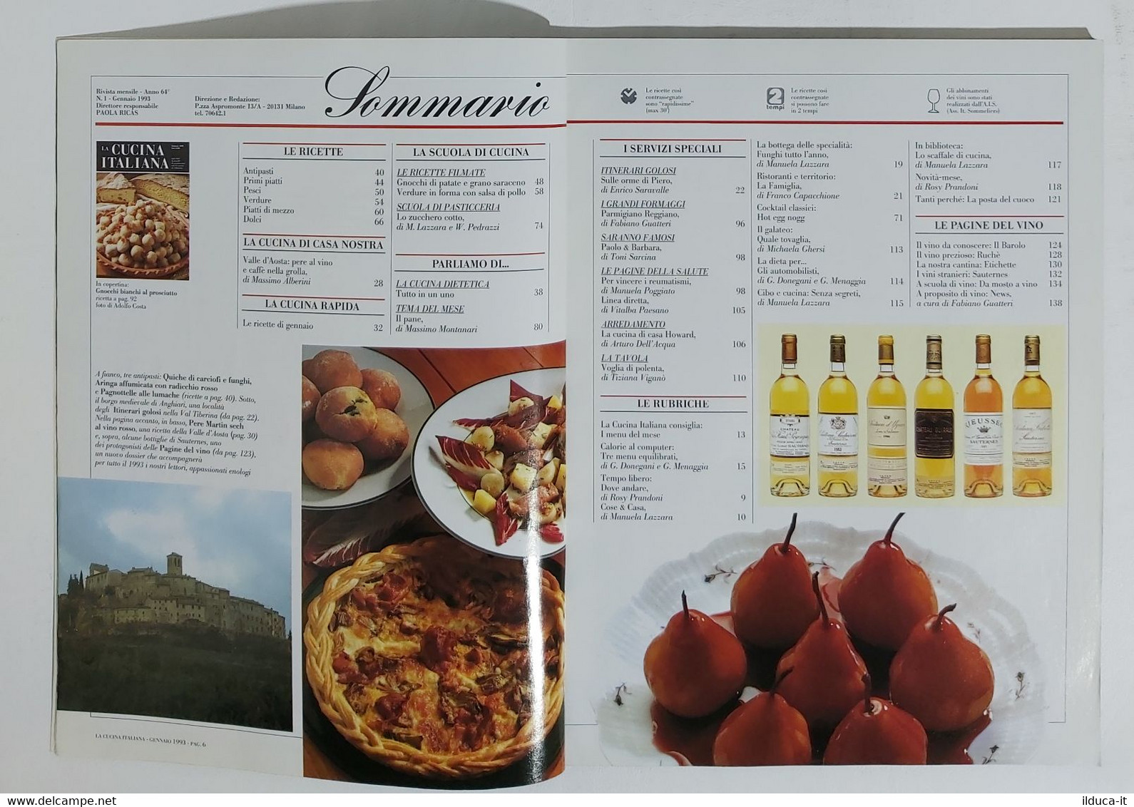 08917 La Cucina Italiana N. 1 - Gennaio 1993 - Maison, Jardin, Cuisine