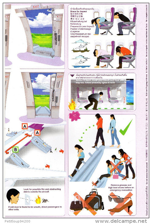 CONSIGNES DE SECURITE / SAFETY CARD  *AIRBUS A300-600   Thai - Scheda Di Sicurezza