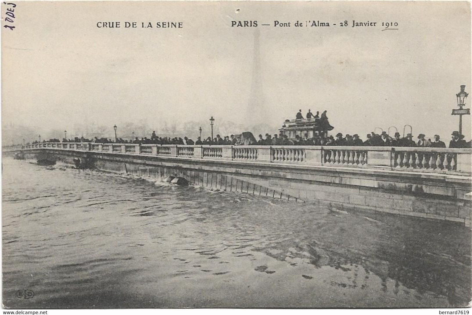 75 Paris 75016  -  Inondations 1910  -  Pont De L'alma - Arrondissement: 16