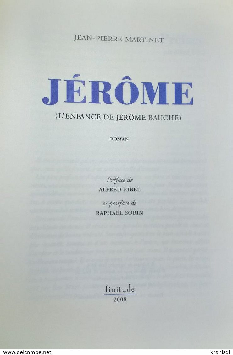 Livre ,Jérôme  De Jean Pierre Martinet - Novelas Negras