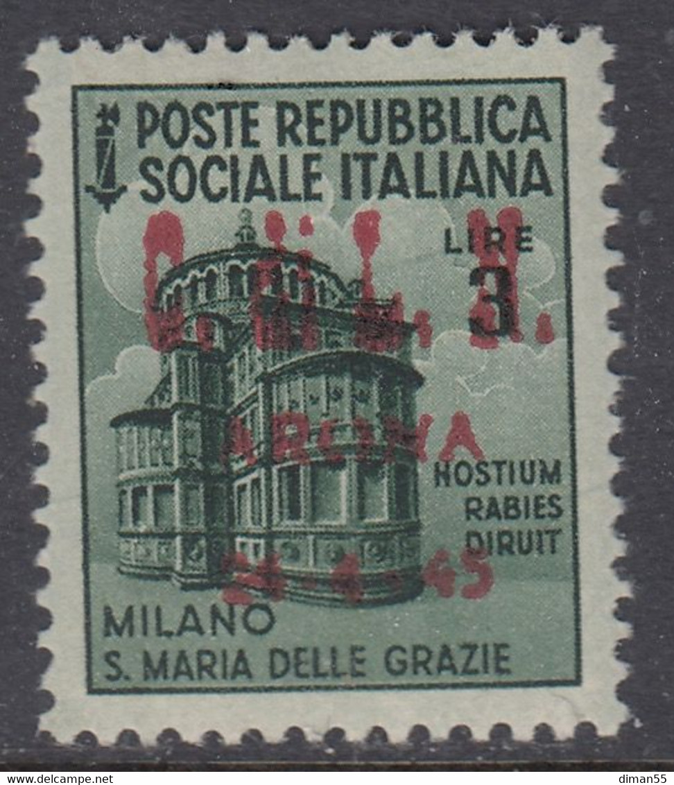 ITALIA - C.L.N. ARONA N.23  Cat. 4400€ - Firmato RAYBAUDI - GOMMA INTEGRA - MNH** - National Liberation Committee (CLN)