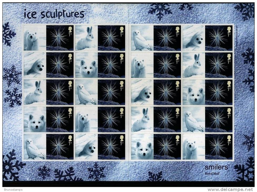 GREAT BRITAIN - 2003  ICE SCULPTURES GENERIC SMILERS SHEETS (2) PERFECT CONDITION - Hojas & Múltiples