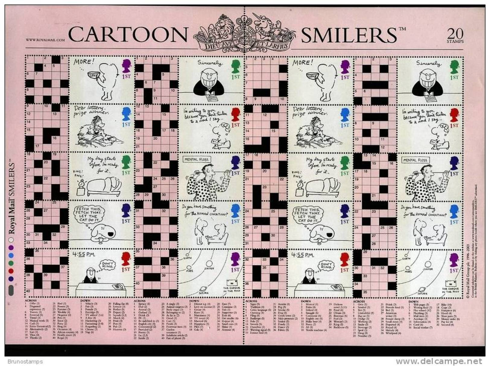 GREAT BRITAIN - 2003  CARTOONS  GENERIC SMILERS SHEET PERFECT CONDITION - Sheets, Plate Blocks & Multiples