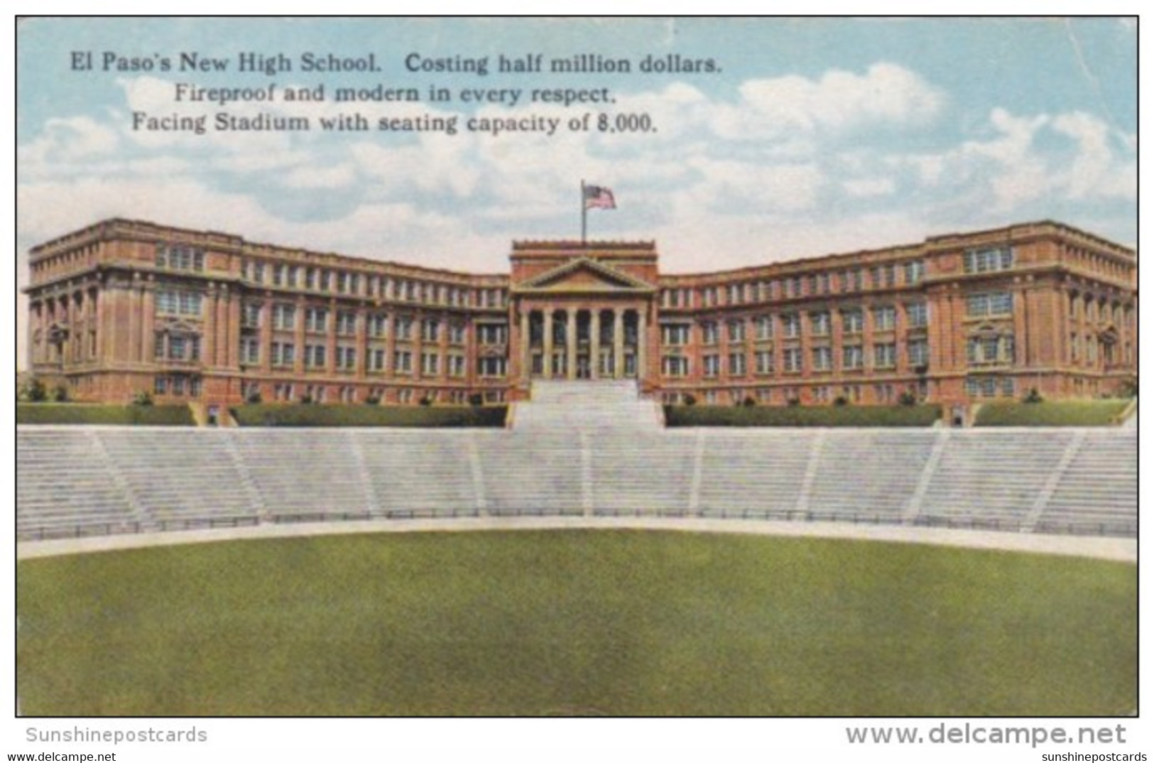 Texas El Paso New High School And Stadium Curteich - El Paso