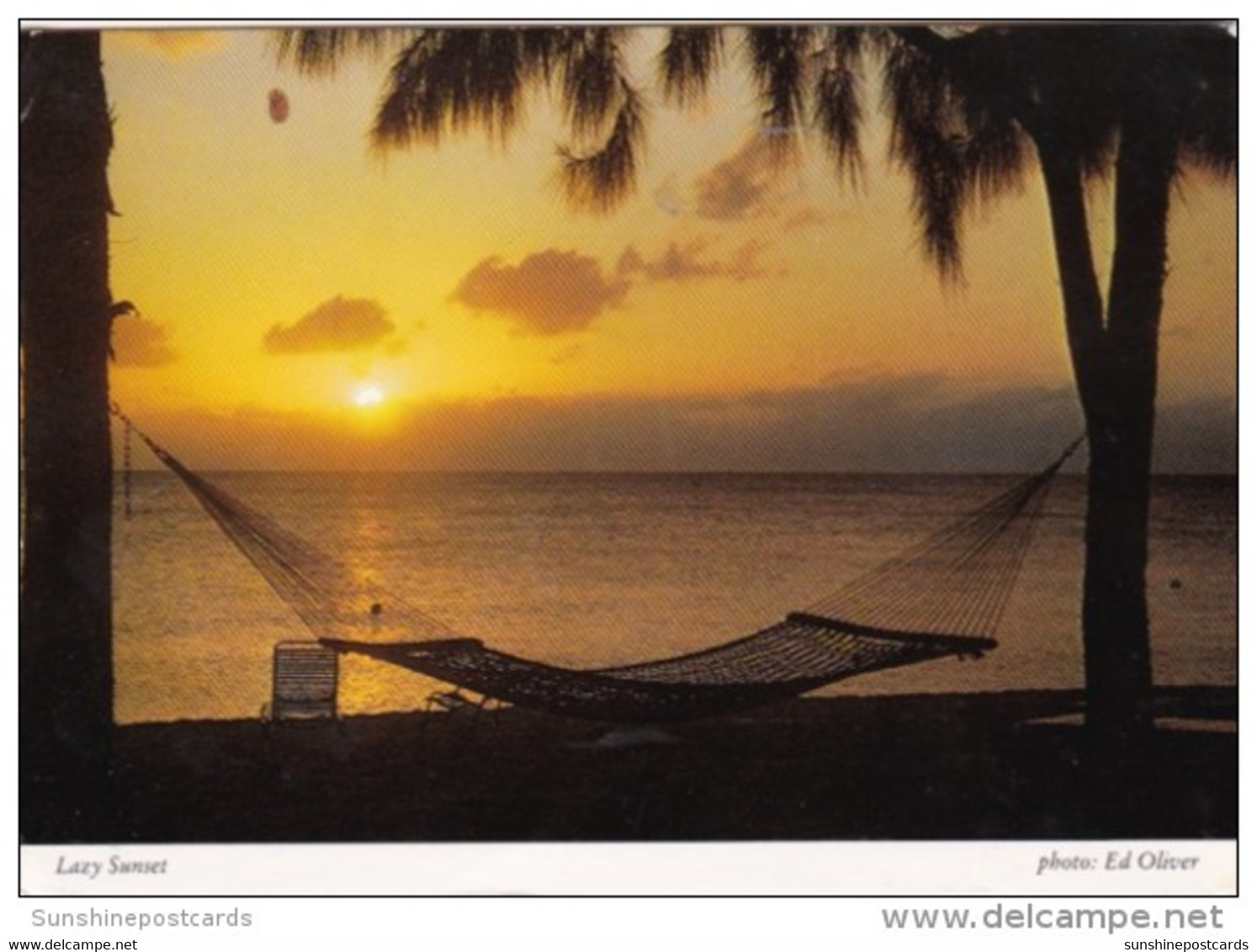 Cayman Islands Lazy Sunset Scene Wityh Hammock On The Beach - Caimán (Islas)